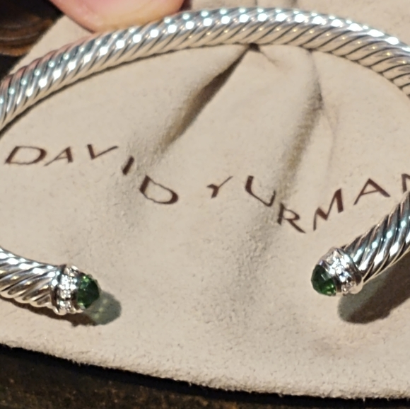 David Yurman Jewelry - David Yurman 5mm Peridot Diamond cable bracelet